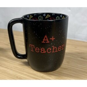 NEW MRKT Finds "A+ Teacher" Black Speckled Ceramic Coffee Mug